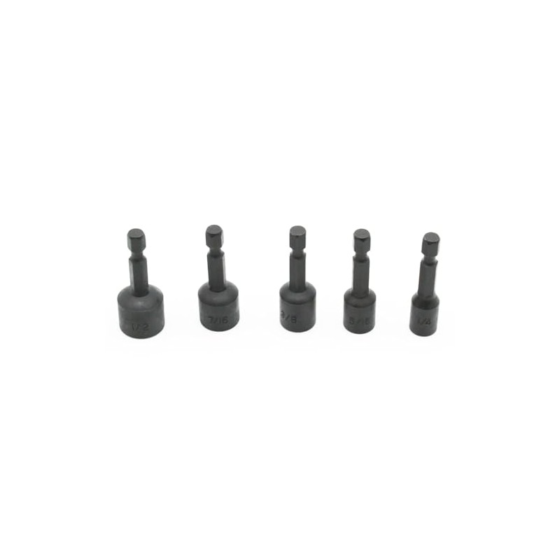 TEMO 5 pc Impact Ready Nut Driver Magnetic Nutsetter Set