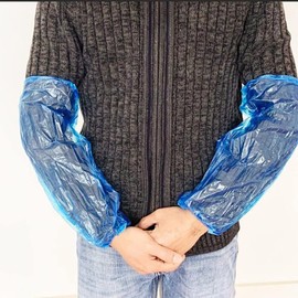 ONEWANGDAFA 100 Pcs Disposable Arm Sleeves Covers Waterproof Sleeve Protector Plastic Disposable Sleeves for Home Office Household Cleaning