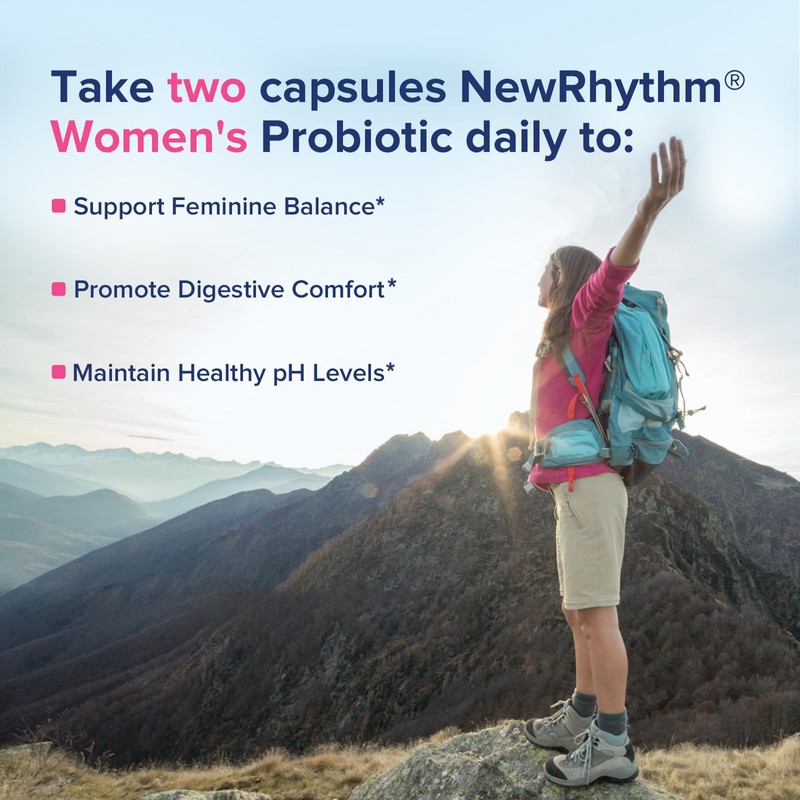 NewRhythm Women's Probiotics 50 Billion + Digestive Enzymes 245 mg