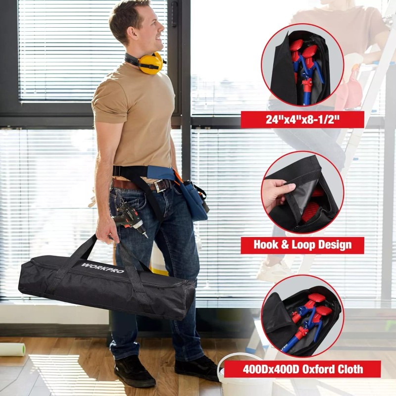 WORKPRO Cabinet Jack Support Pole 23-3/5" to 45-3/10" Steel Telescopic