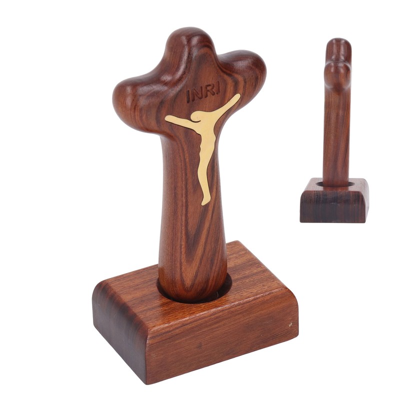 Wood Baptism Crosses Natural Texture Magnetic Standing Exquisite Polishing Carved