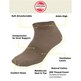 Strato Cotton 6 Pairs of Ankle High Trainers Socks, Comfortable Breathable Cotton Rich Size 6-10, White