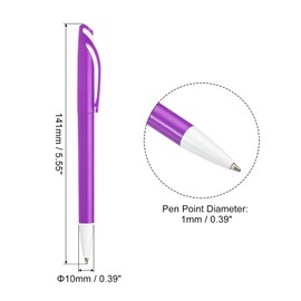 PATIKIL Rotary Ballpoint Pens, 7 Pack Medium Point 1mm Smooth Writing Black Ink Rotary Ball Pens Plastic Twist Pens for Home Office Gifts Pen, Purple