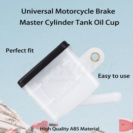 Amavoler Universal Motorcycle Foot Rear Brake Master Cylinder Tank Oil Cup Fluid Bottle Reservoir Replacement Parts Universal Fit for Most of Motorcycle. (2 Pcs)
