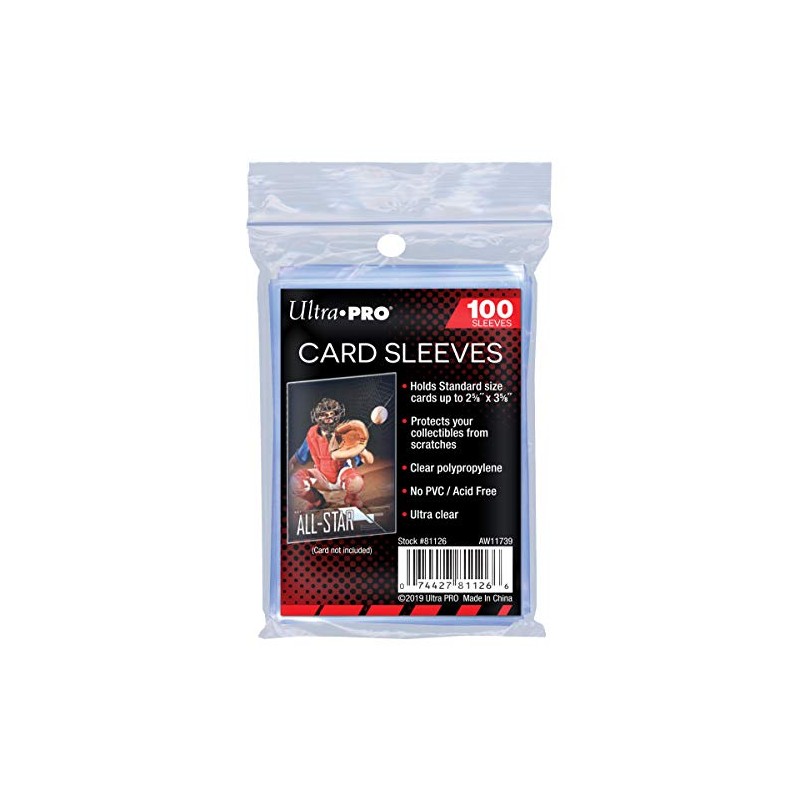 Ultra Pro 100 Pcs Soft Card Sleeves, 2 5/8 x