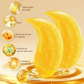 Parches para Ojos,Parches para contorno de ojos Ácido Hialurónico,Skincare K-Beauty para Contorno Ojos,Eye Patches,antiarrugas de ojo 180 piezas,Ideal Skincare para Contorno de Ojo Sensibles (Dorado)
