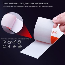 MIKMAYTOO Reflective Safety Tape 2" Red/White Conspicuity Tape for Vehicles, Trailers, Boats, Signs (1, 2"-100FT)