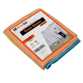 Brackit 3 Pack Orange, Yellow & Blue Coloured Dust Sheets Polythene Dust Sheets 3.6M X 2.7M (12X9FT) 8.5Mic