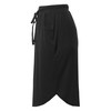 Elastic Waist Self Tie Tulip Hem Side Pocket Skirt Black