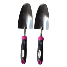 Garden Guru Super Strong Garden Trowel Hand Shovel - Stainless Steel - Rust Resistant - Ergonomic Grip - Perfect Tool for Gardening, Weeding, Transplanting and Digging in Garden Beds (Pink 2 Pack)