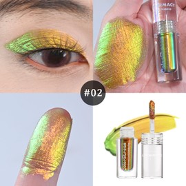 CHARMACY Duochrome Eyeshadow Liquid, Intense Multicolor Shifting, Long Lasting Glitter Eyeshadow, Metallic Pigments Sparkling Shiny Liquid Eye Makeup, 1.6g (#02)