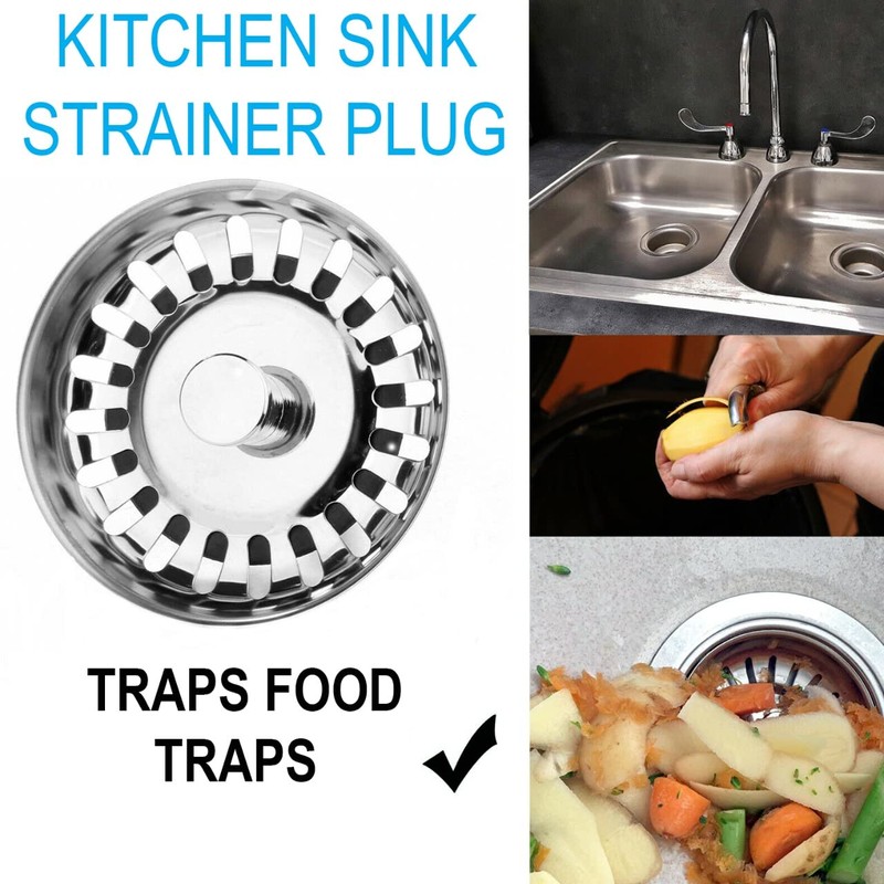 ebuyerfix Kitchen Sink Strainer Plug, Stainless Steel Sink Protector Waste