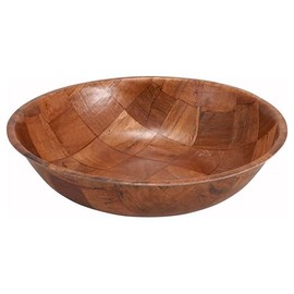 Winco WWB-10 Wooden Woven Salad Bowl, 10-Inch, Brown