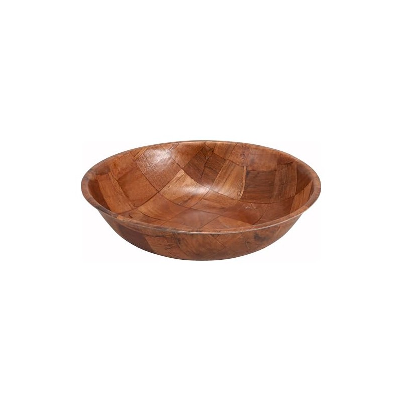 Winco WWB-10 Wooden Woven Salad Bowl, 10-Inch, Brown
