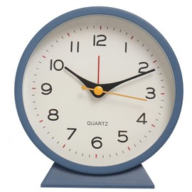 thjsvy 4.5" Vintage Retro Analog Alarm Clock Battery Operated Small Mantel Clock, Silent Bedside Table Clock with Night Light for Bedroom, Office, Desk, Living Room, Gift Clock