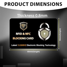 SaiTech IT 5 PK RFID Blocking Cards Protect Your Entire Wallet, Purse, and Cards from NFC Contactless Theft Wallet for Men & Women- PL Black, Black, Rf