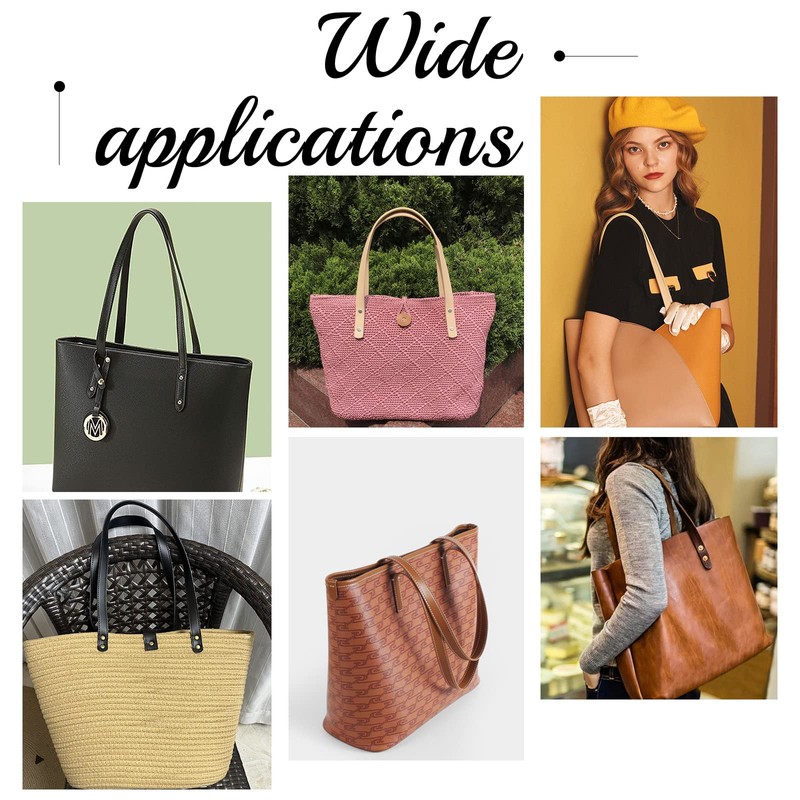 SUPERFINDINGS 4Pcs 2 Colors Faux Leather Bag Handles with Iron