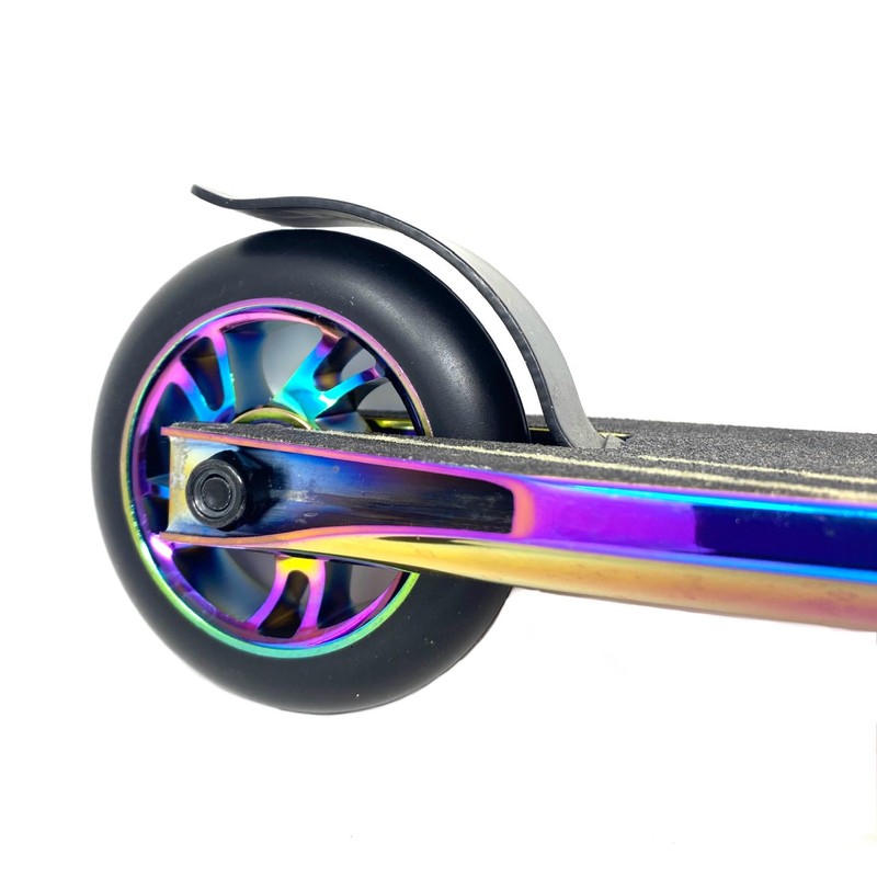 Team Dogz Pair Stunt Scooter Wheels 100mm Rainbow Neo Chrome
