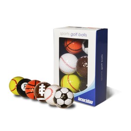Longridge Novelty Golf Balls - Multi Sports (Pack of 6)