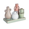 Creative Co-Op 4 Stoneware Mounted Vases on a Base with