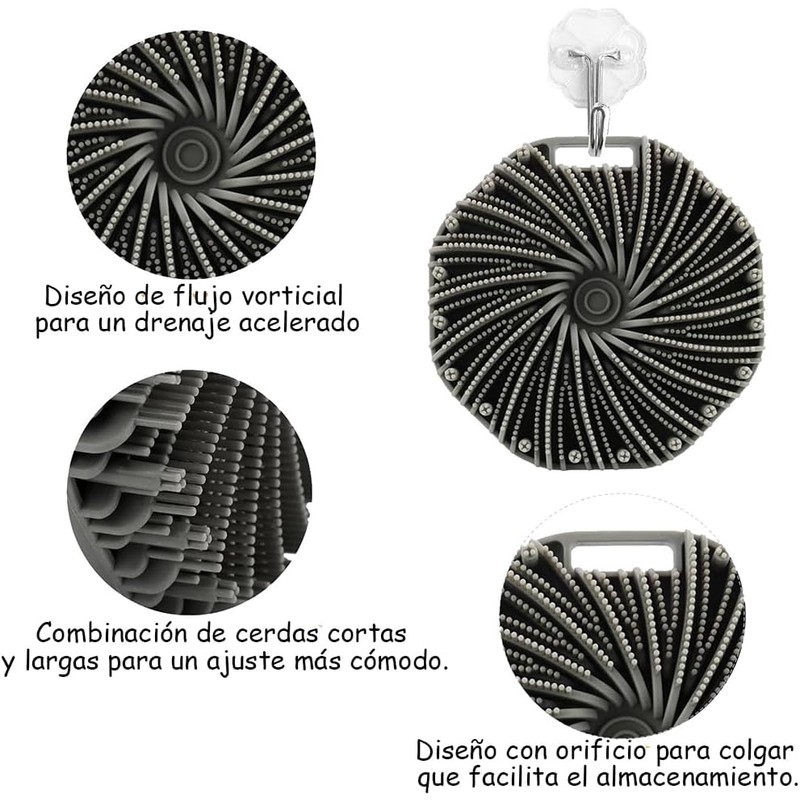 Juego de 4 cepillos de baño de silicona, que incluye