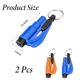 CYXZMYA 2 Stck Notfall-Schlsselanh?nger fr Autoflucht,Auto-Sicherheits-Schlsselanh?nger,Gurtschneider Notfallhammer,3 in 1 Sicherheitsgurtschneider und Fensterbrecher,Nothammer Rettungswerkzeug mit Pfeife