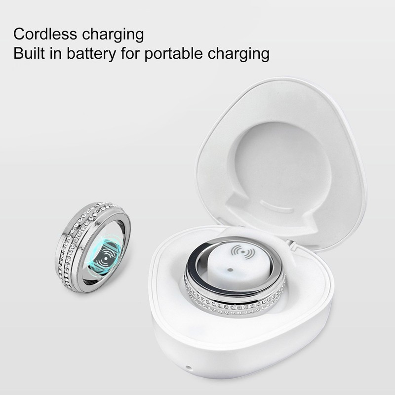 Smart Activity Tracker Ring With Charging Case Rhinestone Decorative IP67