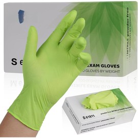 Disposable Latex-Free Gloves Green - 3.5mil 100 count  Gloves Cleaning    Gloves - Color: Green (Small 100)
