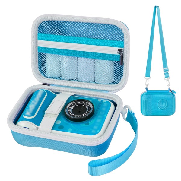 Travel Case Compatible with VTech KidiZoom PrintCam/Creator Cam Video Camera, Instant Print Camera for Kids Storage Carrying Bag with Mesh Pocket for Paper Refill & Accessories (Box Only)-Blue