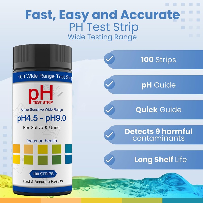 pH Test Strips for Testing Alkaline and Acid Levels, Track