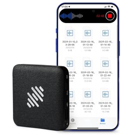 64GB Voice Recorder, Leather Design Recording Device with Playback&MP3 Play,AI Recorder Voice Capacity of Large Capacity Storage with Lectures Meetings Interviews Class.(Black-64GB)
