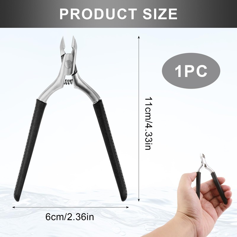 Professional Stainless Steel Cuticle Nippers with Sharp Blade, Non-Slip Handle