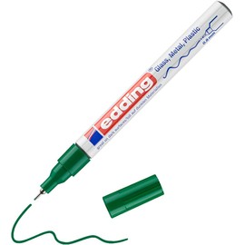 edding edding 780 Glanzlackmarker - grün - 1 Lackmarker - extra-feine Rundspitze 0,8 mm - Lackstift für Glas, Stein, Holz, Kunststoff und Papier - wasserfest, stark deckend, sehr dünn