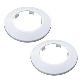 Fit 2"/51mm Diameter Flange Water Pipe Cover Decoration White Pipe Cover, 2Pcs Radiator PP Plastic Escutcheon Collar for Wall Pipe Tube Decoration, White