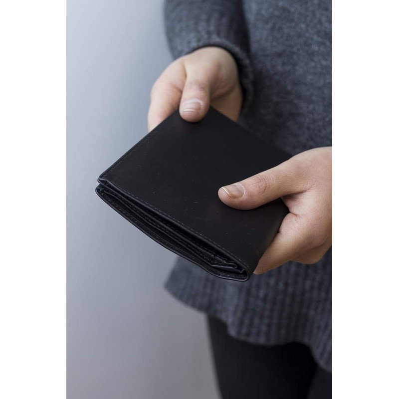 LEAS Brieftasche in Buchform Echt-Leder, schwarz Special-Edition