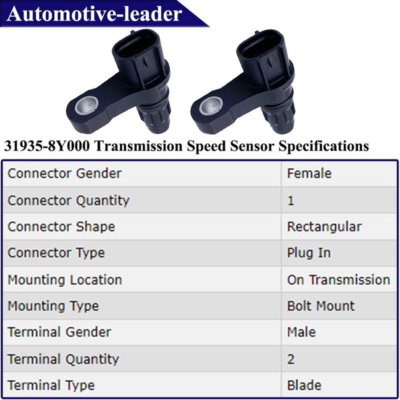 Automotive-leader 2Pcs Transmission Speed Sensor Replacement for Nissan 2005-2006 Altima