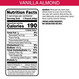 Bear Naked Granola Cereal, Whole Grain Granola, Breakfast Snacks, To Go Packs, Vanilla Almond Crisp, 8oz Box (5 Pouches)