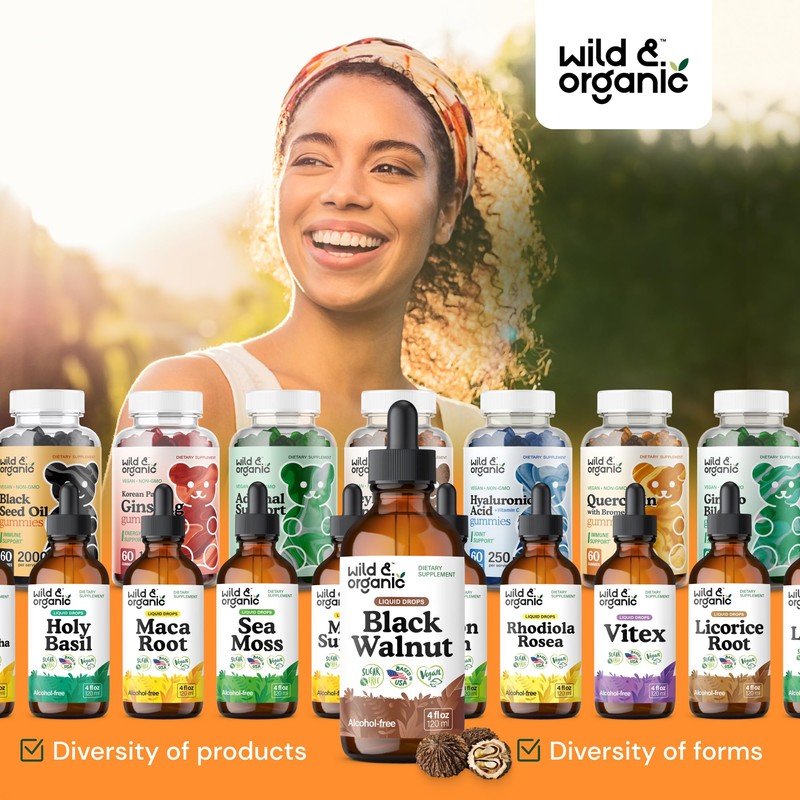 Wild & Organic Black Walnut Tincture - Detox Cleanse w/Black