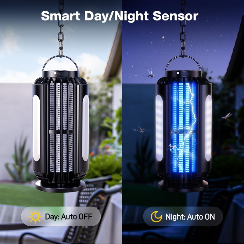 CXRUY Bug Zapper, Mosquito Zapper Outdoor Indoor Solar Powered, Battery