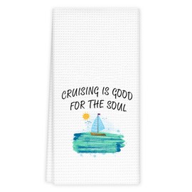 fZSZSD Nautical Cruising Kitchen Towels, Ocean Sailboat Coastal Dish Towel for Kitchen, Gifts for Cruise Lovers Tea Towels, Beach Nautical Hand Towel for Bathroom, 16x24 Inch