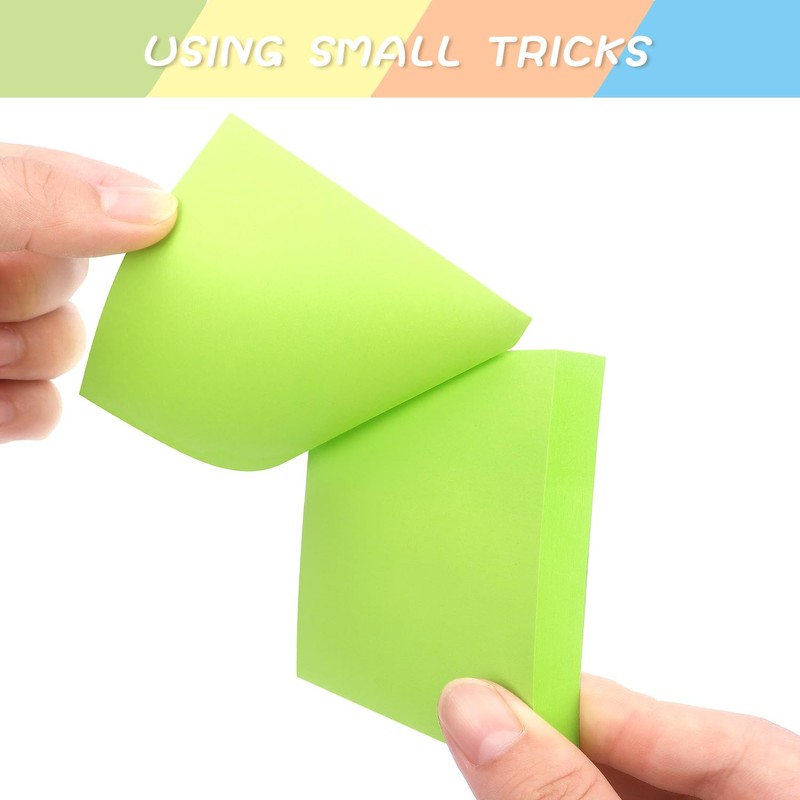 Sticky Notes 3x3 Self-Stick Notes Pads with 6 Bright Colors,