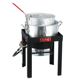 FEASTO 10 QT Propane Outdoor Fish Fryer Set, Outdoor Propane Deep Fish Fryer Pot with Basket, Adjustable Regulator, 50,000 BTU Gas Deep Fryer, Frame Standing, Fish Cooker, Outdoor Cooking