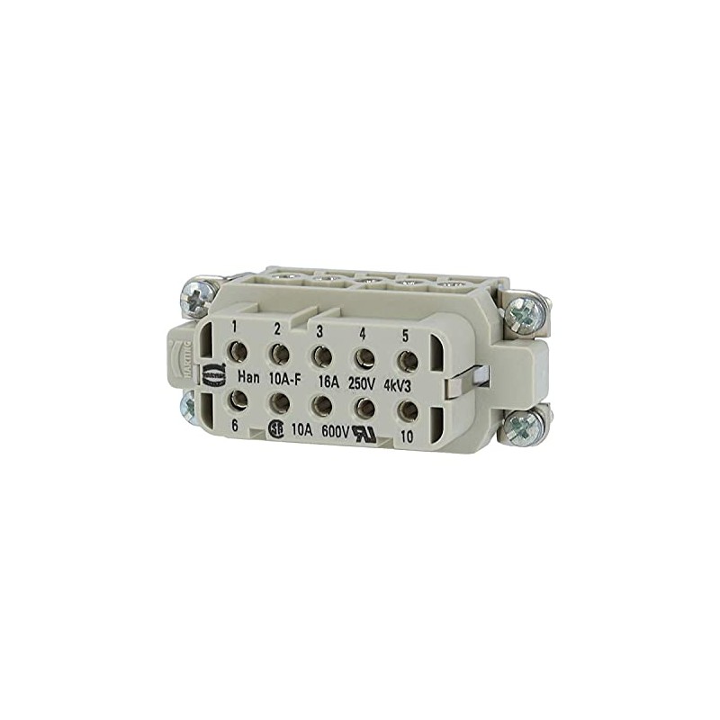 09200102812 Harting Han 10A Female Insert (F) Screw Connection 10-Pin