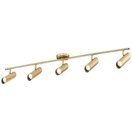 FEMILA 44" Adjustable LED Track Light - 4000K Gold Ceiling Track Lighting Fixture, 350 Degree Rotatable | Modern Kitchen Track Lights | Versatile LED Track Lighting Kit, 4FS79TL-5 BG