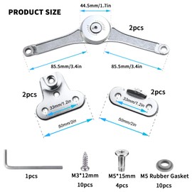 2 Pcs Soft Close Lid Support Hinges, Cabinet Lid Stay Folding Hinges, Drop Down Hinges, Lid Stay Hinges, Flap Hinge for Furniture Kitchen Cabinet Cupboard Wardrobe Door Lift Up Stay Hinges