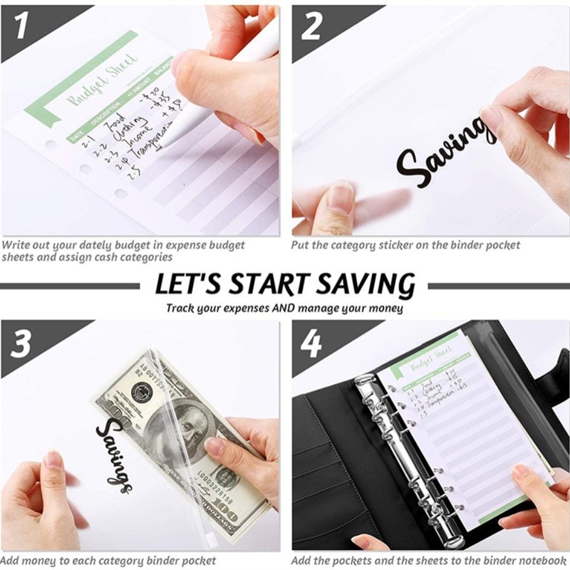 A6 Pattern PU Leather Budget Organiser with Magnetic Buckle Budget