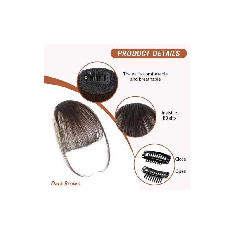 Fleco Postizo Para Mujer Flequillos Postizos Clip De Flequillo Natural