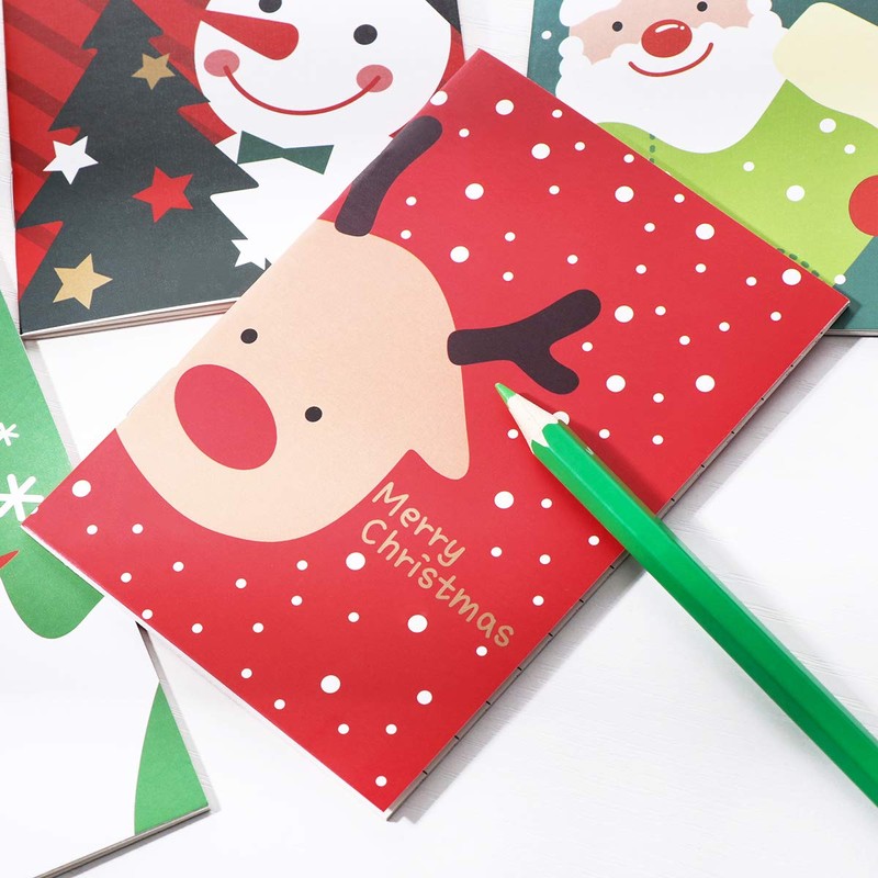 STOBOK Christmas Notepads 48 Pieces Mini Notebook Christmas Small Diary