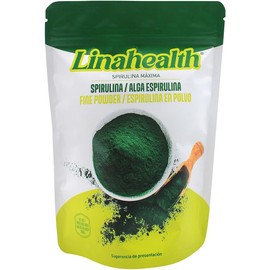 Linahealth  Espirulina orgánica en polvo 250 gramos, Certificación Kosher, Alga espirulina natural certificada, Libre de Gluten 100 Natural Sin