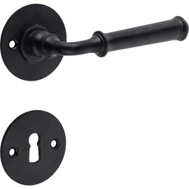 GedoTec Door fittings Door Handle Door Lever Wrought iron Antique black galvanized Model MIRA BB - PZ - WC Brand quality Made in EU - BB - Deadlock